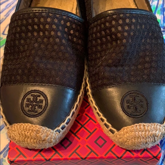 Tory Burch Grenada Mesh Leather Espadrilles 9 M - Picture 2 of 6